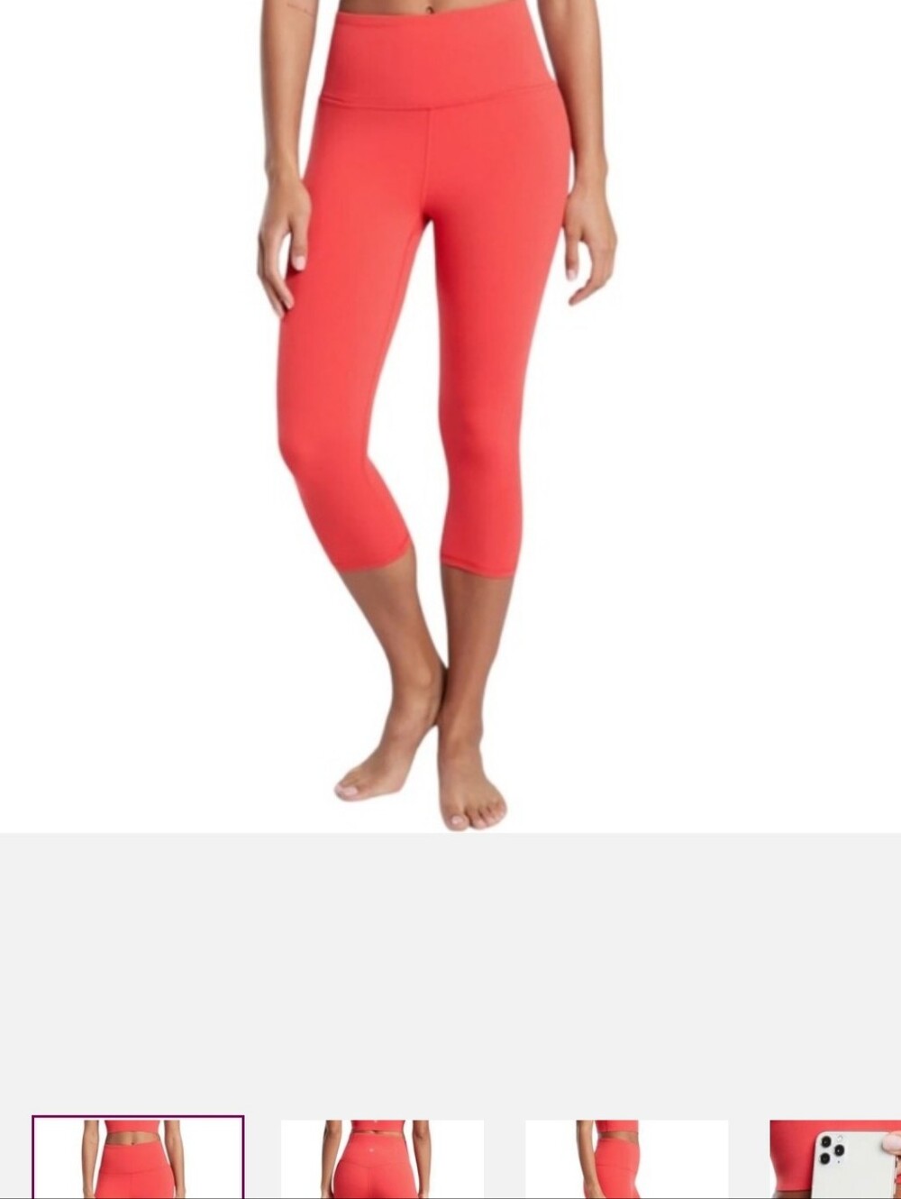 New Athleta Women's High-Waist Capri Leggings - Coral